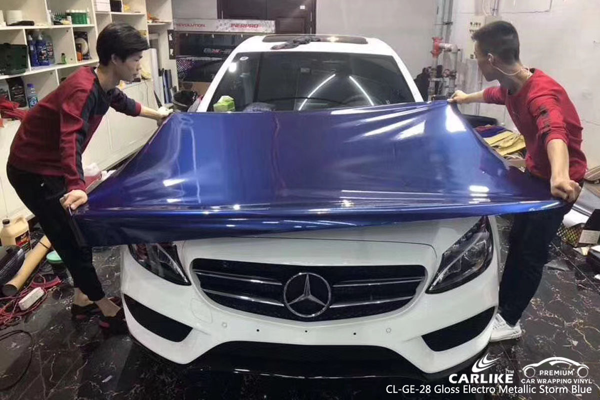CARLIKE CL-GE-28 GLOSS ELECTRO METALLIC STORM BLUE VINYL FOR MERCEDES-BENZ