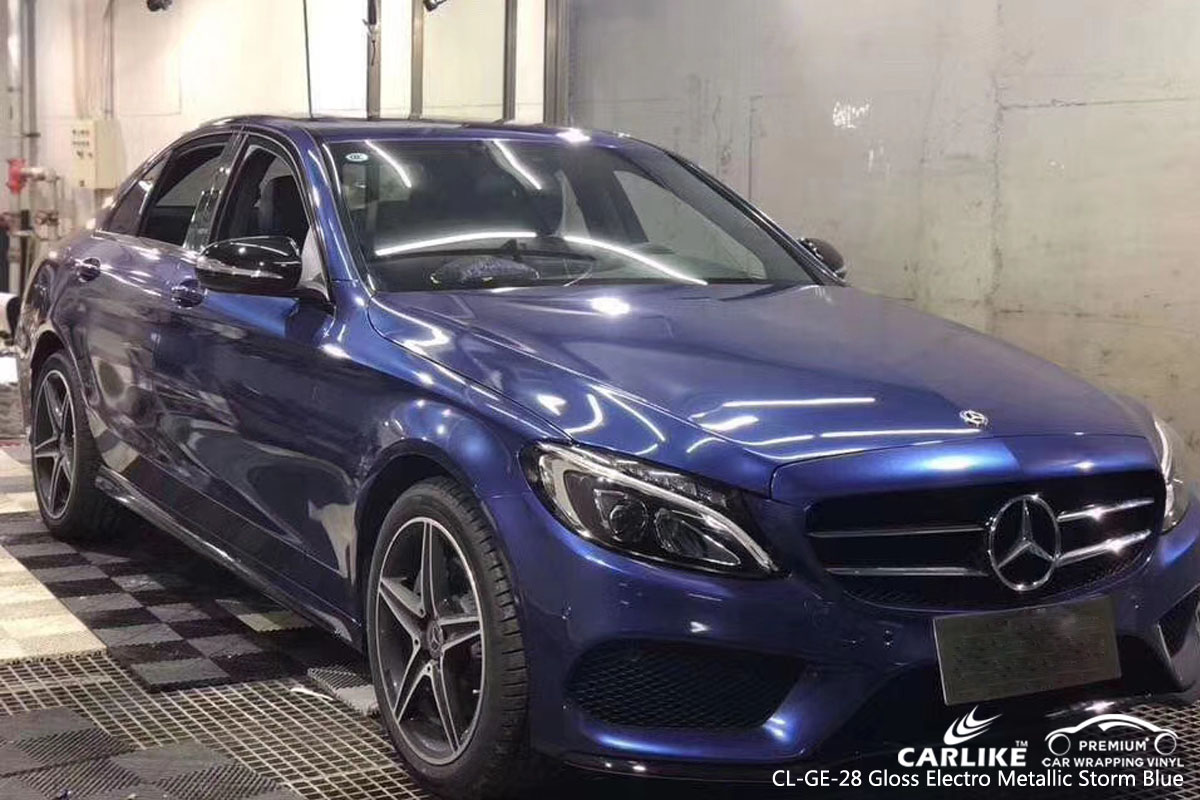 CARLIKE CL-GE-28 GLOSS ELECTRO METALLIC STORM BLUE VINYL FOR MERCEDES-BENZ