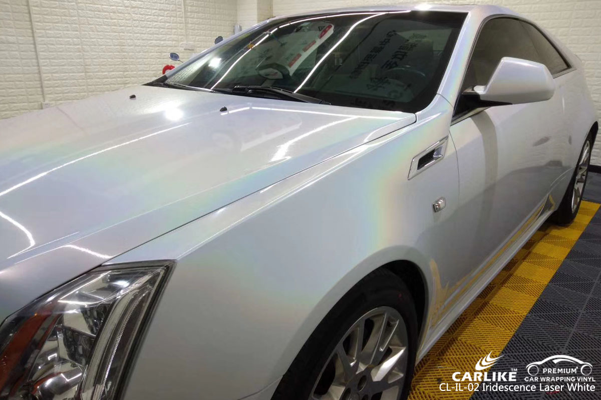 CARLIKE CL-IL-02 IRIDESCENCE LASER WHITE VINYL FOR CADILLAC