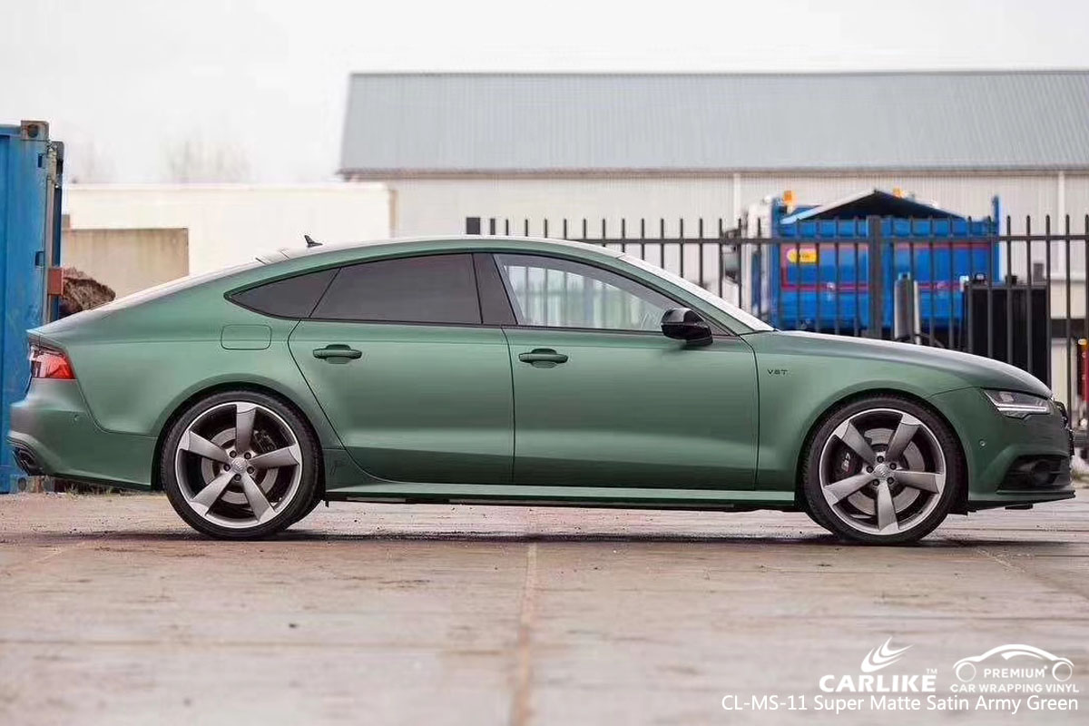 CARLIKE CL-MS-11 SUPER MATTE SATIN ARMY GREEN VINYL FOR AUDI