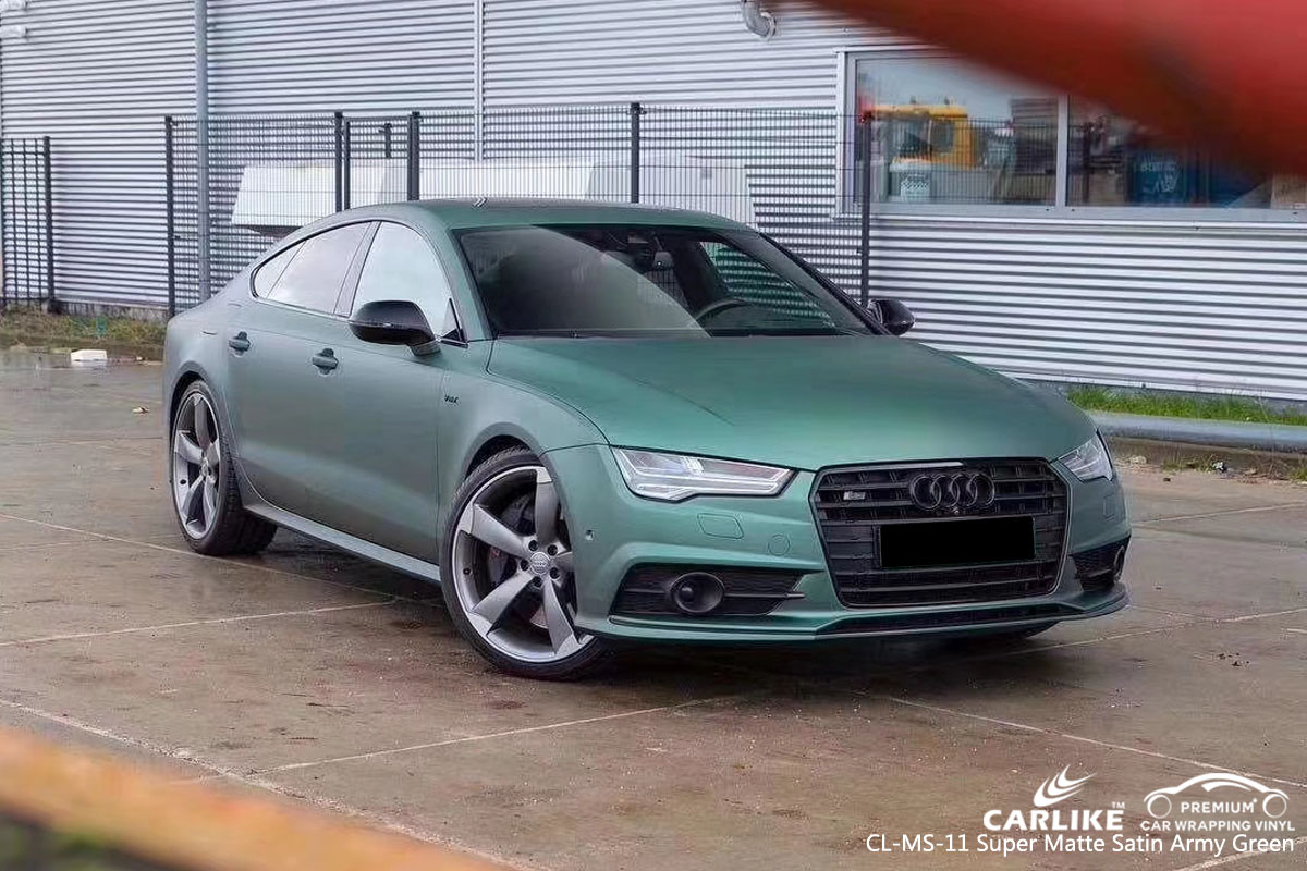 CARLIKE CL-MS-11 SUPER MATTE SATIN ARMY GREEN VINYL FOR AUDI