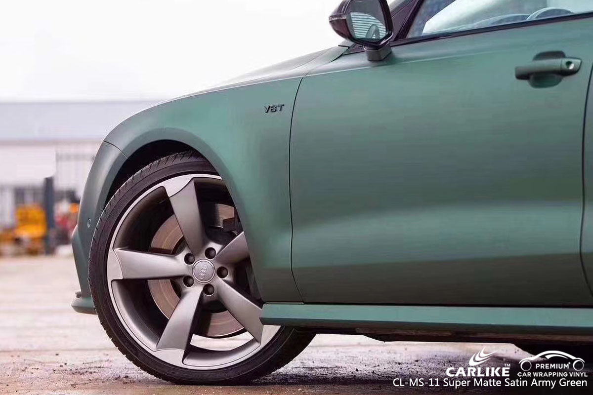 CARLIKE CL-MS-11 SUPER MATTE SATIN ARMY GREEN VINYL FOR AUDI