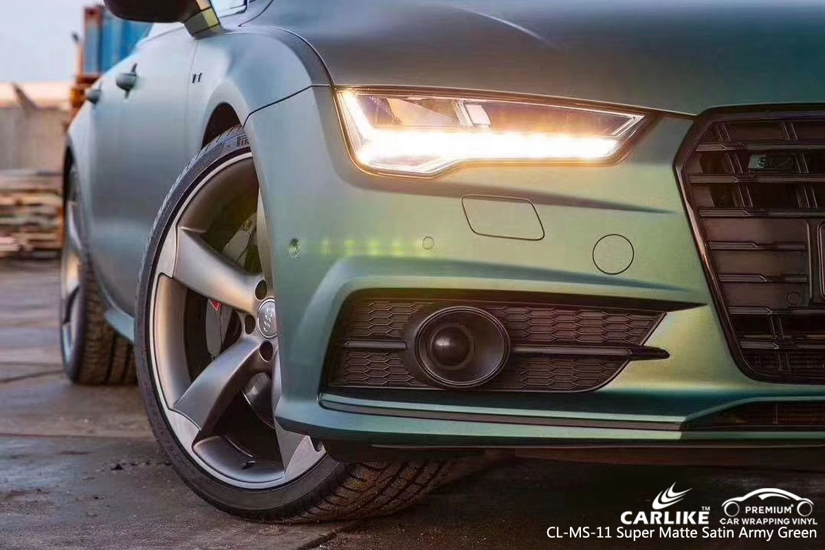 CARLIKE CL-MS-11 SUPER MATTE SATIN ARMY GREEN VINYL FOR AUDI