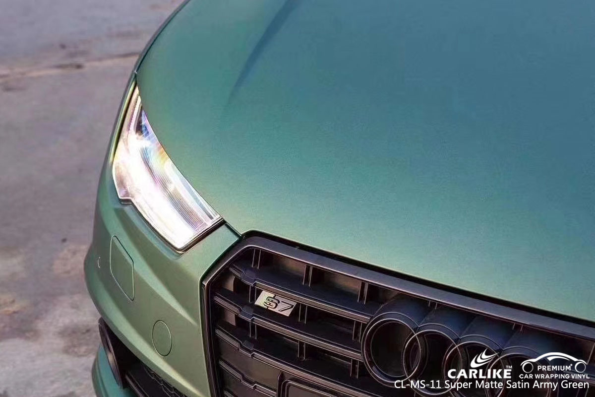 CARLIKE CL-MS-11 SUPER MATTE SATIN ARMY GREEN VINYL FOR AUDI