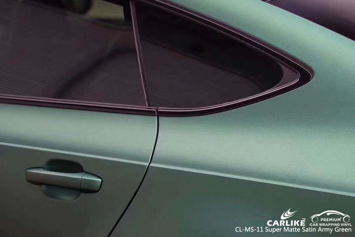 CARLIKE CL-MS-11 SUPER MATTE SATIN ARMY GREEN VINYL FOR AUDI