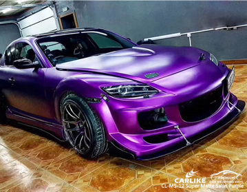 CL-MS-12 Super matte satin purple car wrap vinyl factory