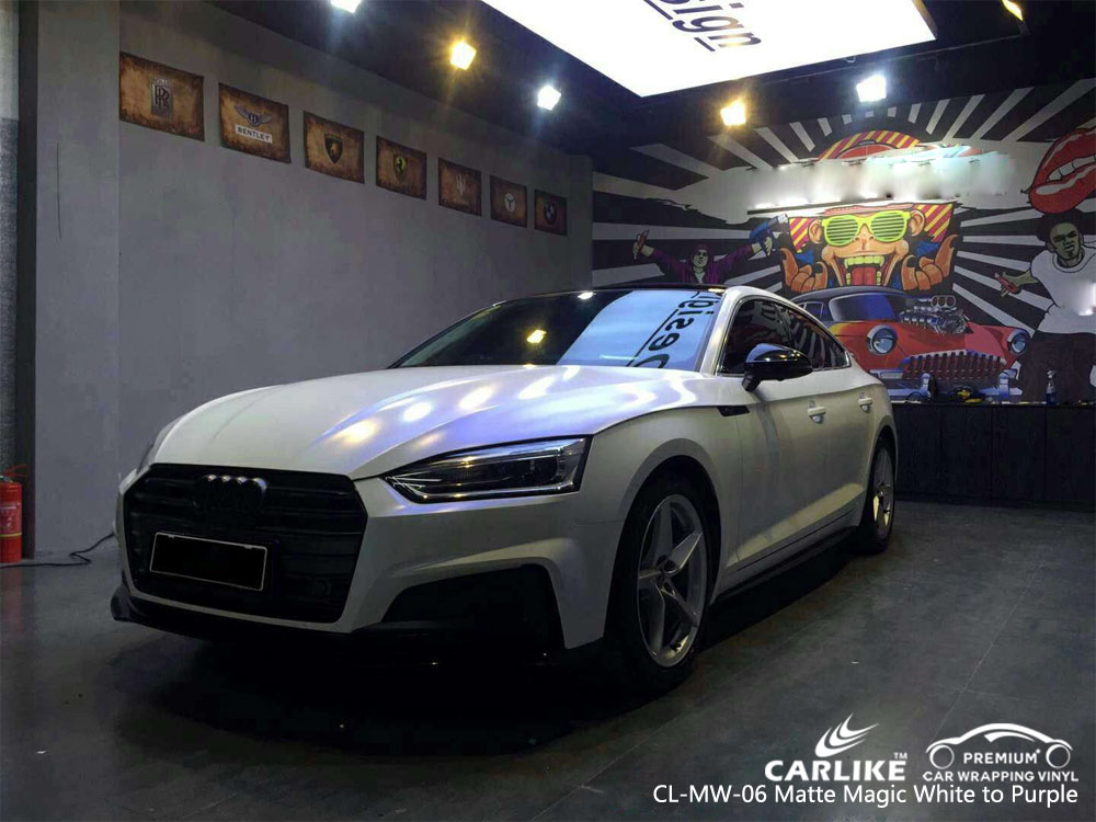 CARLIKE CL-MW-06 MATTE MAGIC WHITE TO PURPLE VINYL FOR AUDI