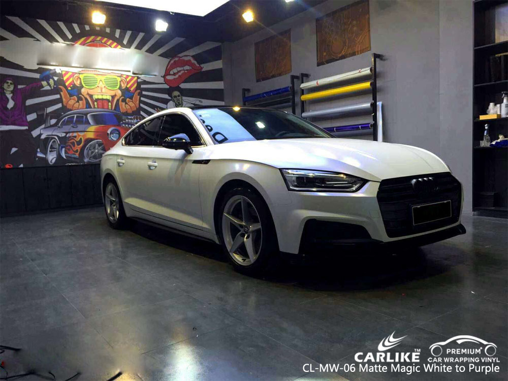 CARLIKE CL-MW-06 MATTE MAGIC WHITE TO PURPLE VINYL FOR AUDI