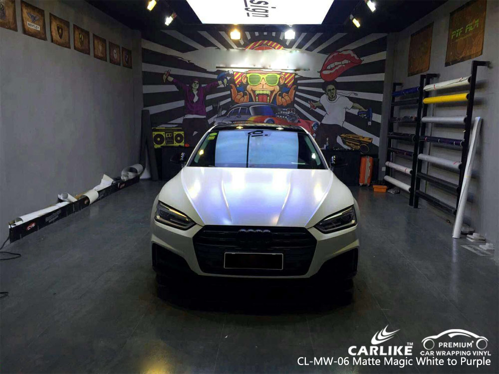 CARLIKE CL-MW-06 MATTE MAGIC WHITE TO PURPLE VINYL FOR AUDI