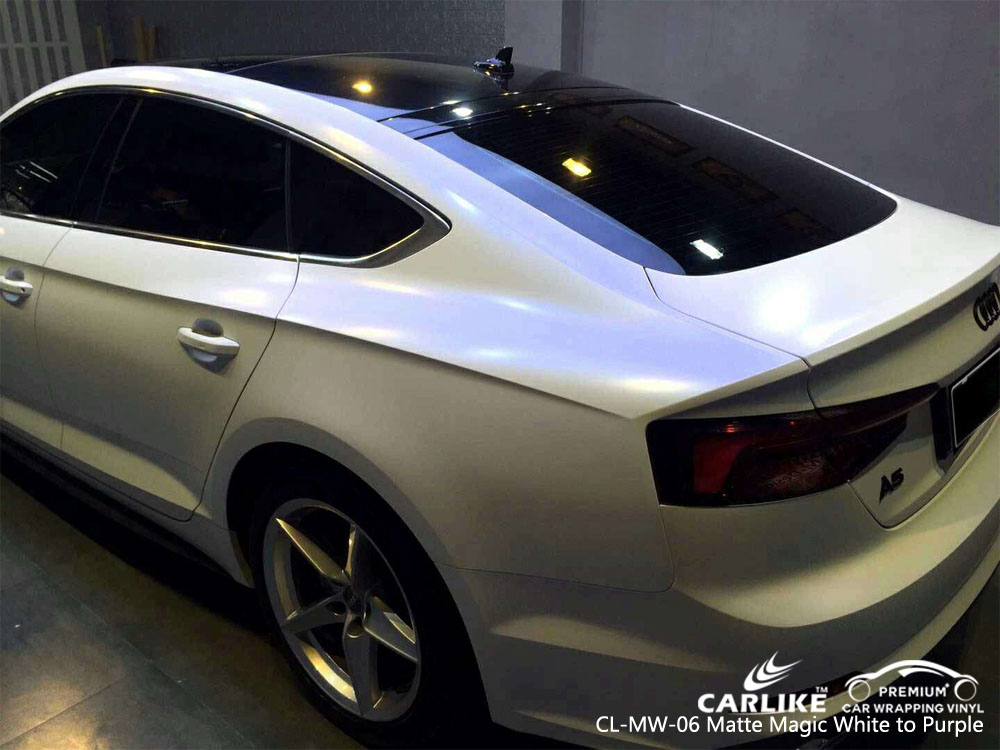 CARLIKE CL-MW-06 MATTE MAGIC WHITE TO PURPLE VINYL FOR AUDI