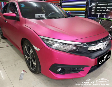 CARLIKE CL-SC-04 honda için krom seramik gül kırmızı vinil