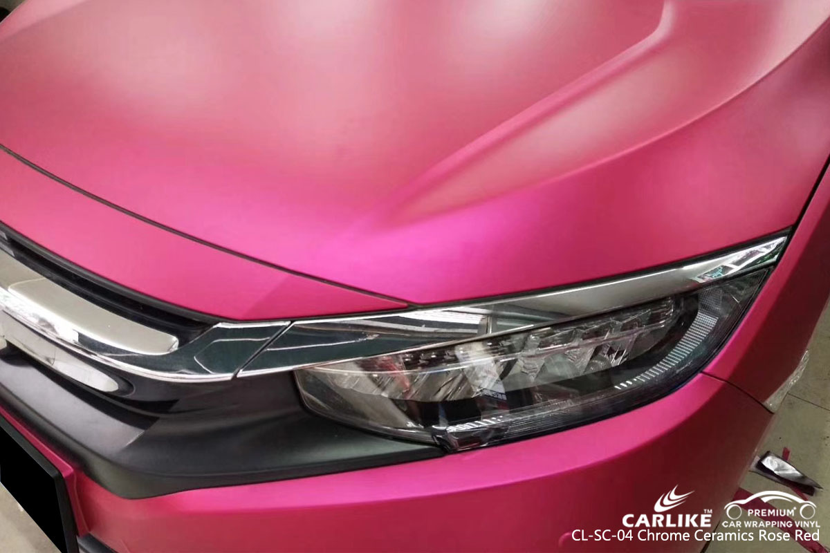 CARLIKE CL-SC-04 CHROME CERAMIC ROSE RED VINYL FOR HONDA