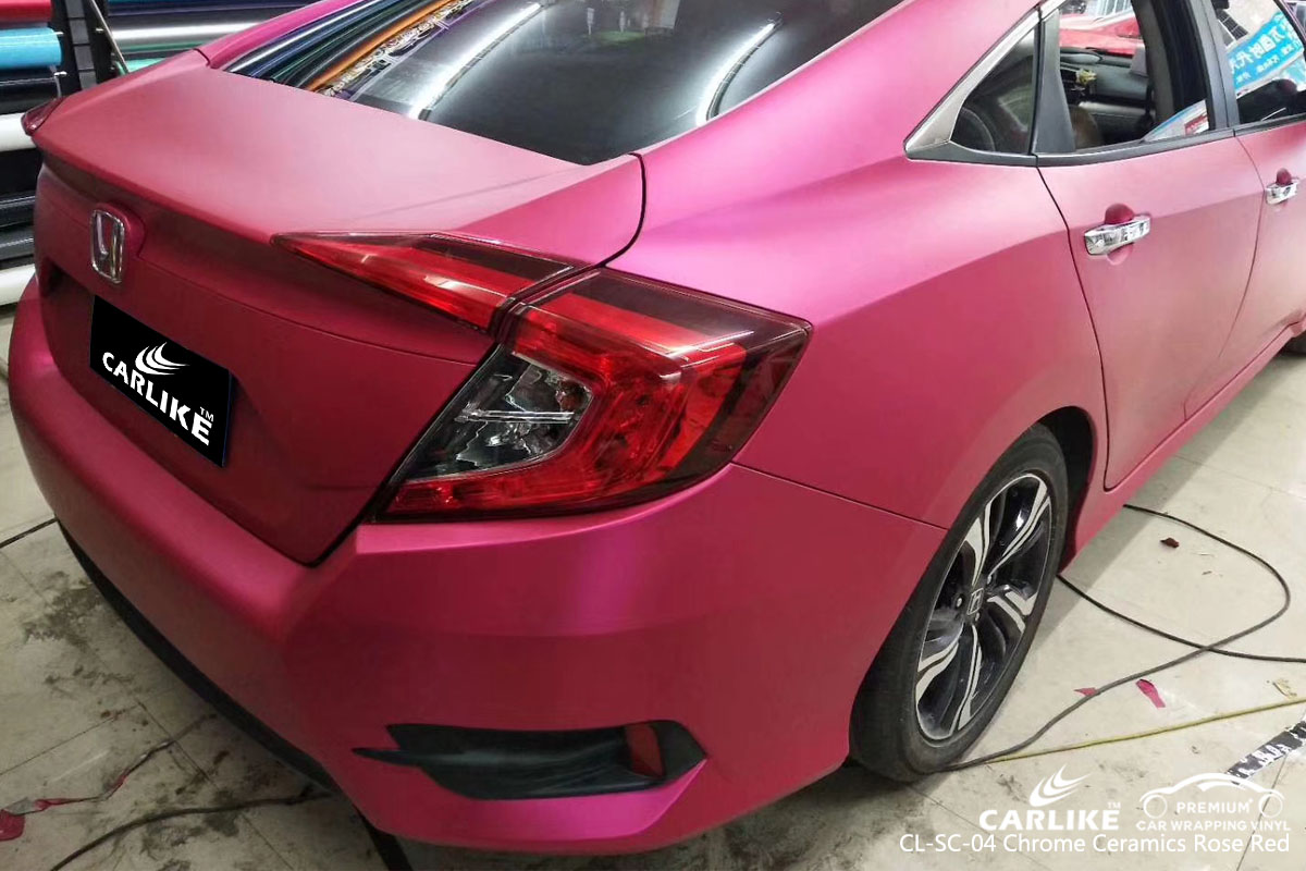 CARLIKE CL-SC-04 CHROME CERAMIC ROSE RED VINYL FOR HONDA