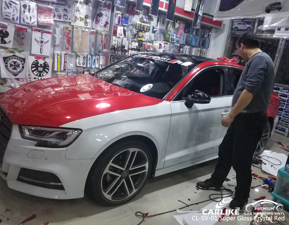CARLIKE CL-SV-01 SUPER GLOSS CRYSTAL RED VINYL FOR AUDI
