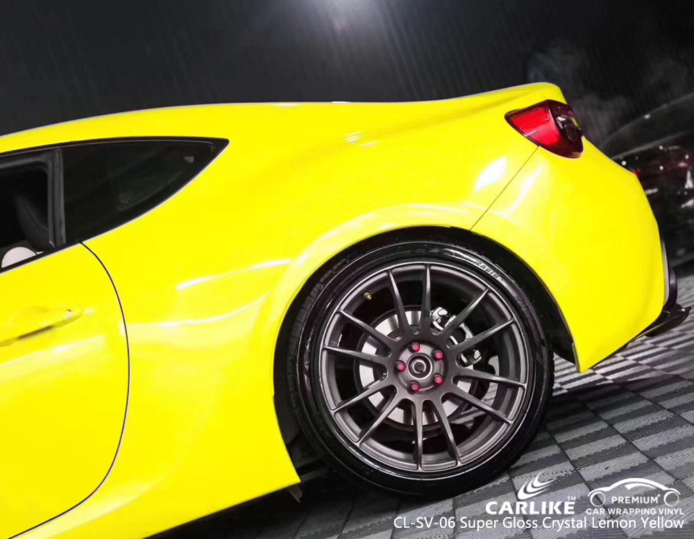 CARLIKE CL-SV-06 SUPER GLOSS CRYSTAL LEMON YELLOW CAR WRAP VINYL