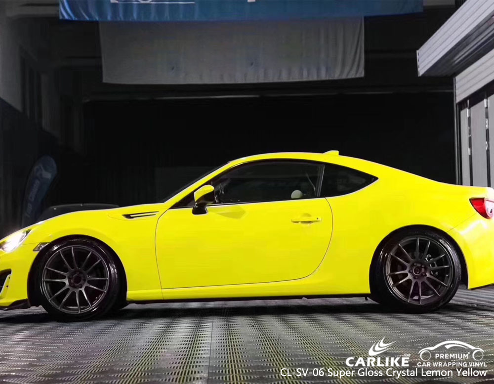 CARLIKE CL-SV-06 SUPER GLOSS CRYSTAL LEMON YELLOW CAR WRAP VINYL