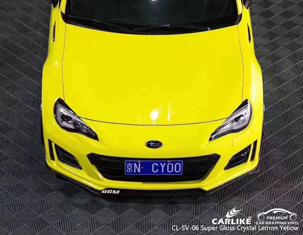 CARLIKE CL-SV-06 SUPER GLOSS CRYSTAL LEMON YELLOW CAR WRAP VINYL