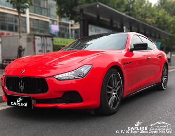 CL-SV-07 Super gloss carystal hot red vinyl wrap for MASERATI