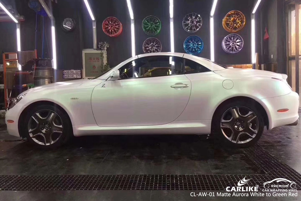 CARLIKE CL-AW-01 aurora white to green red car wrapping vinyl