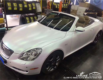 CL-AW-01 matte aurora white to green red vinyl wrap auto for Lexus