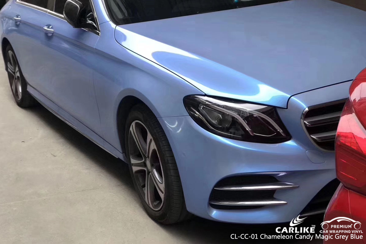 CARLIKE CL-CC-01 chameleon candy magic grey blue vinyl for audi