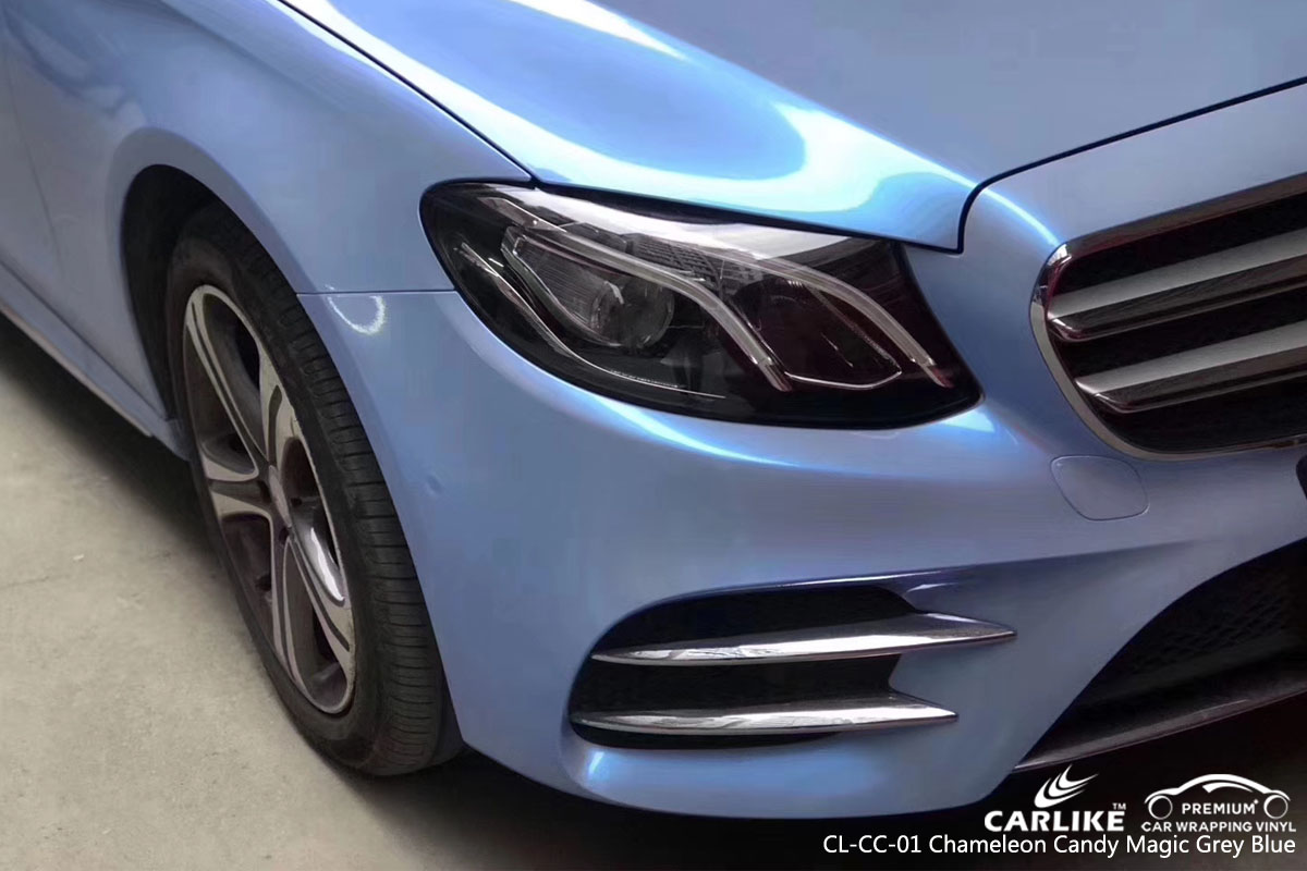 CARLIKE CL-CC-01 chameleon candy magic grey blue vinyl for audi