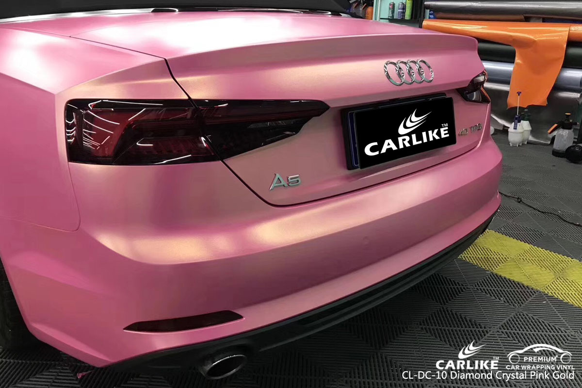 CARLIKE CL-DC-10 diamond crystal pink gold vinyl for audi