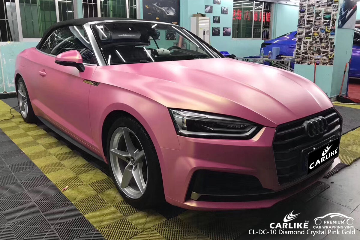 CARLIKE CL-DC-10 diamond crystal pink gold vinyl for audi