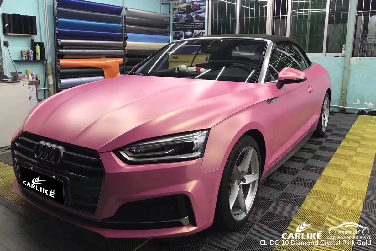 CARLIKE CL-DC-10 diamond crystal pink gold vinyl for audi