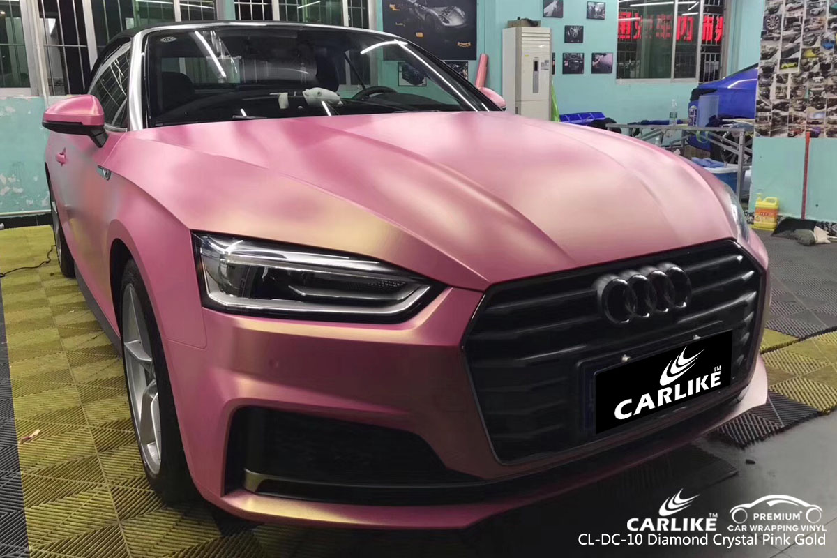 CARLIKE CL-DC-10 diamond crystal pink gold vinyl for audi