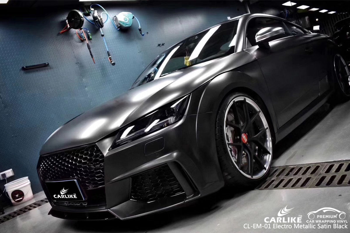 CARLIKE CL-EM-01 electro metallic satin black vinyl for audi