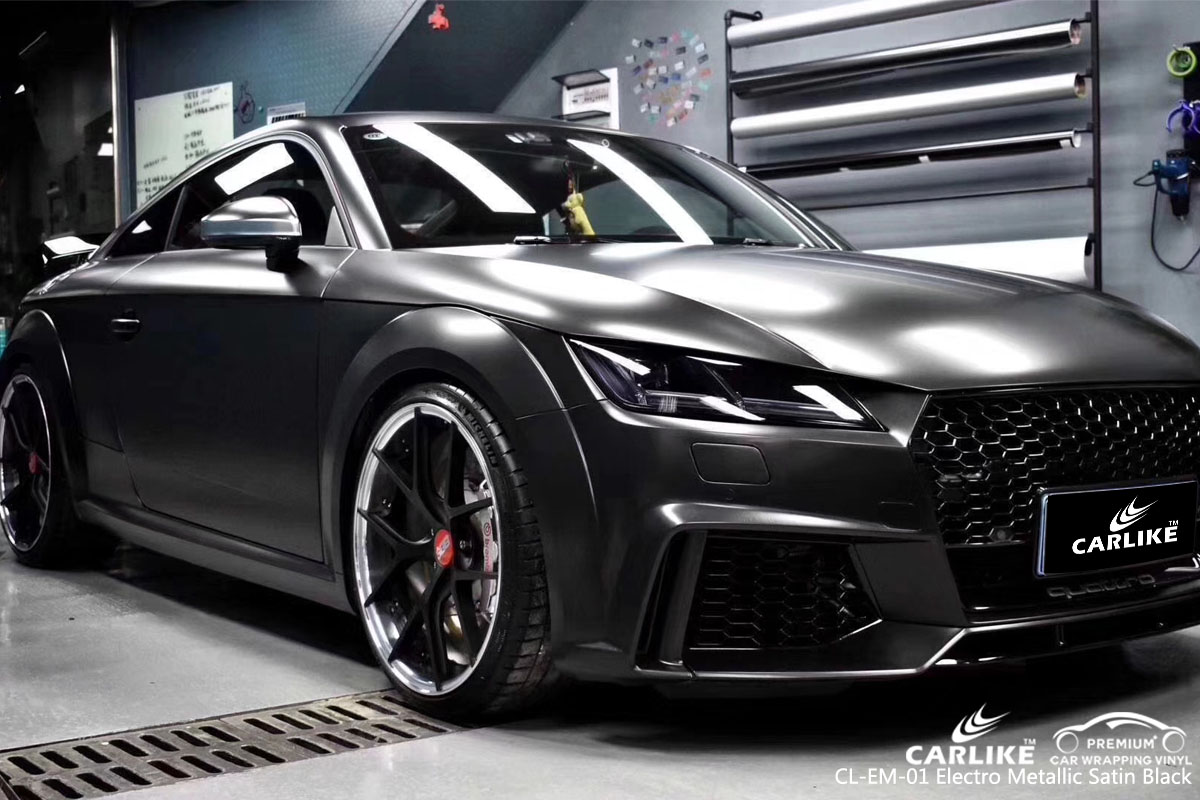 CARLIKE CL-EM-01 electro metallic satin black vinyl for audi