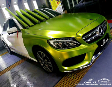 CL-EM-16 electro metallic lemon green vinyl wrap auto for MERCEDES-BENZ