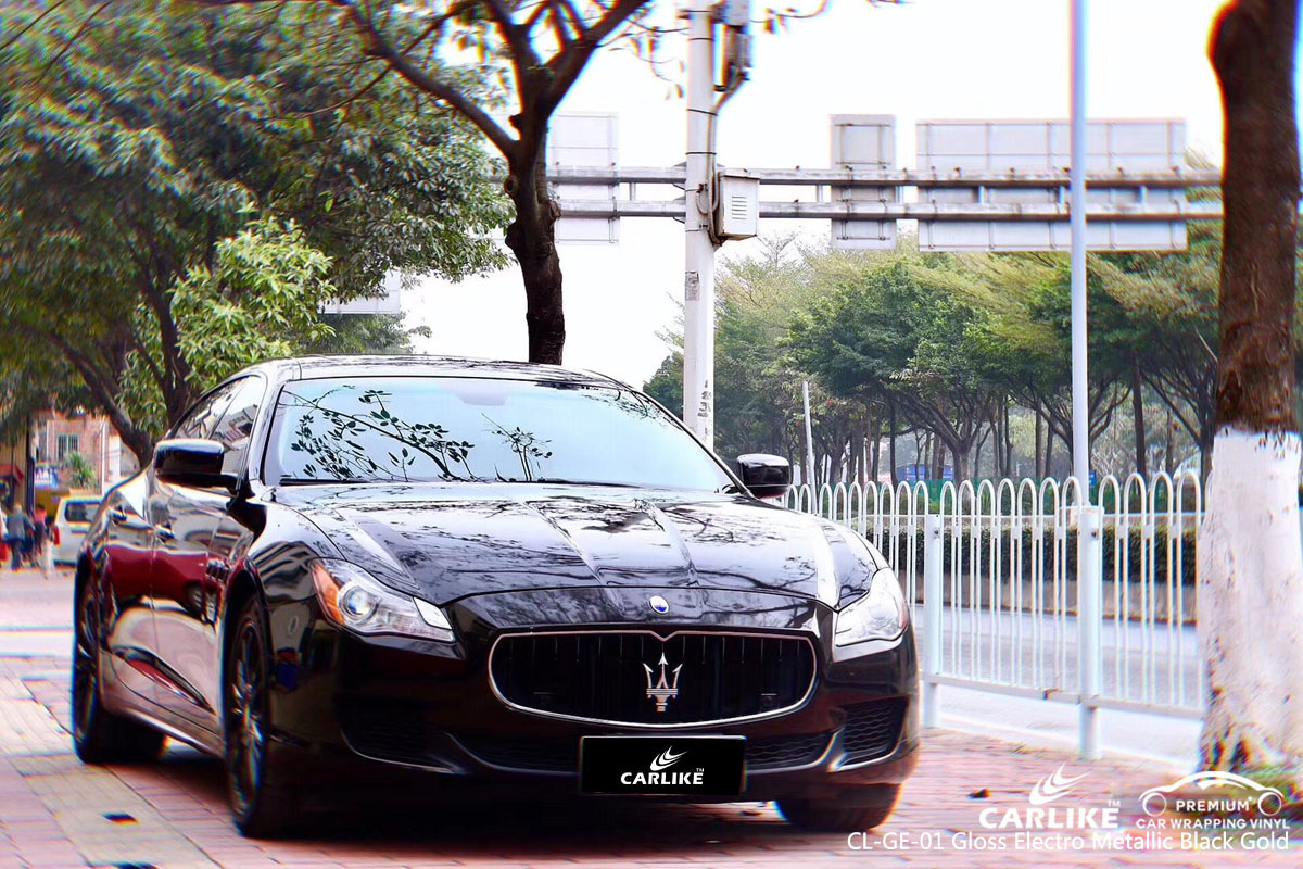 CARLIKE CL-GE-01 gloss electro metallic black gold vinyl for MASERATI