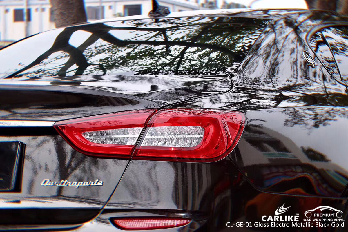 CARLIKE CL-GE-01 gloss electro metallic black gold vinyl for MASERATI