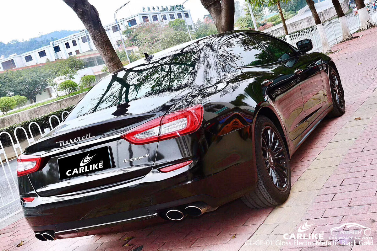 CARLIKE CL-GE-01 gloss electro metallic black gold vinyl for MASERATI