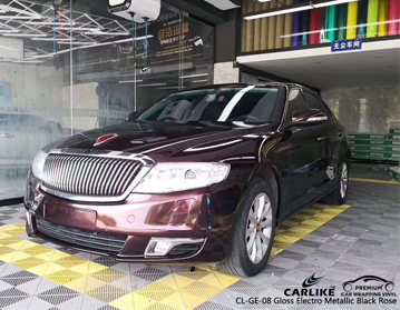 CL-GE-08 emballage de vinyle electro metallique rose noir