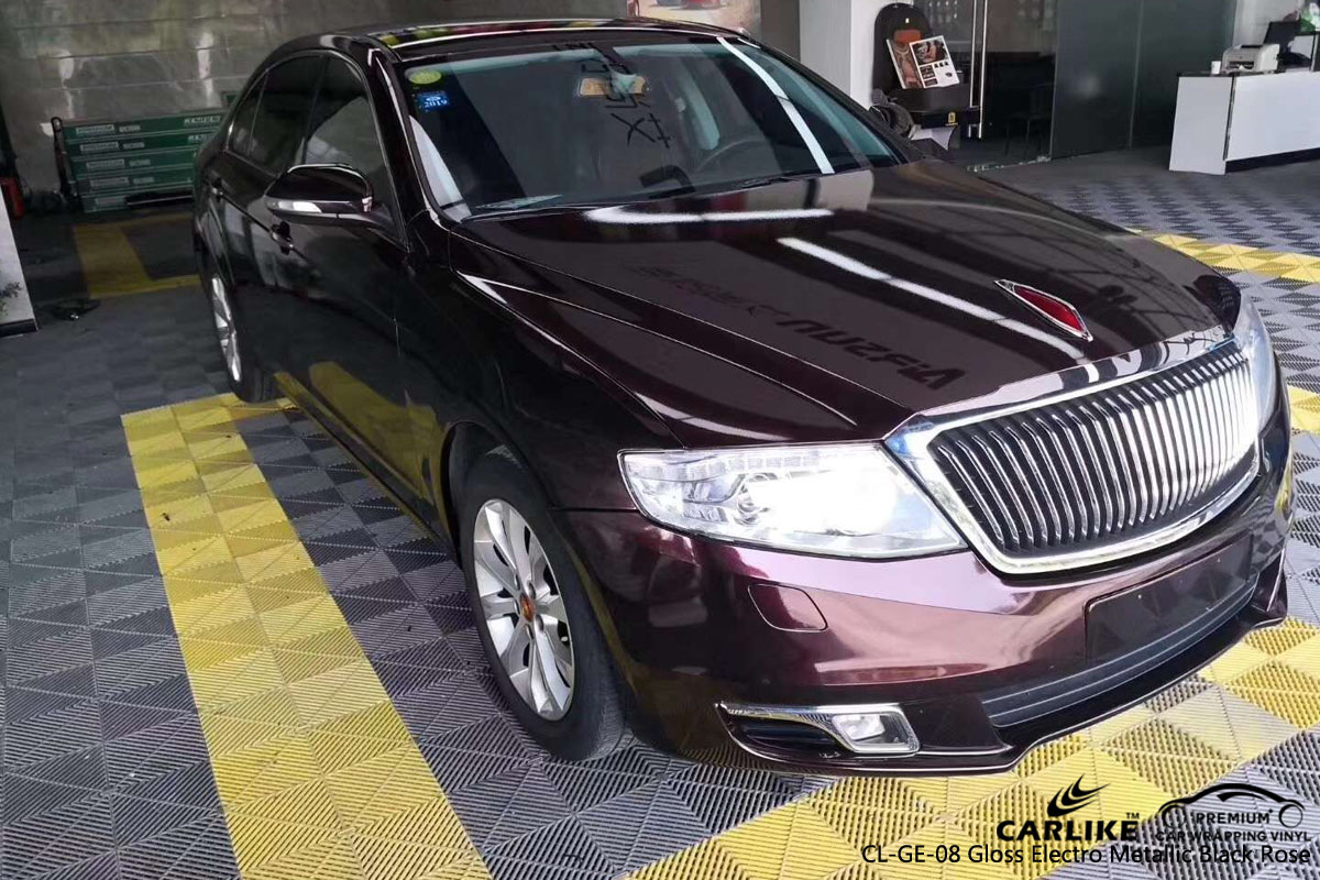 CARLIKE CL-GE-08 electro metallic black rose car wrapping vinyl