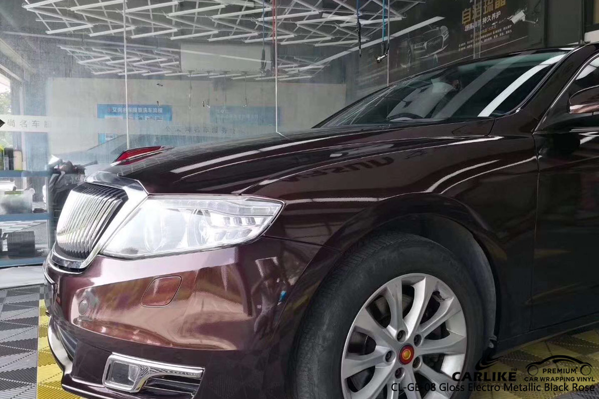CARLIKE CL-GE-08 electro metallic black rose car wrapping vinyl
