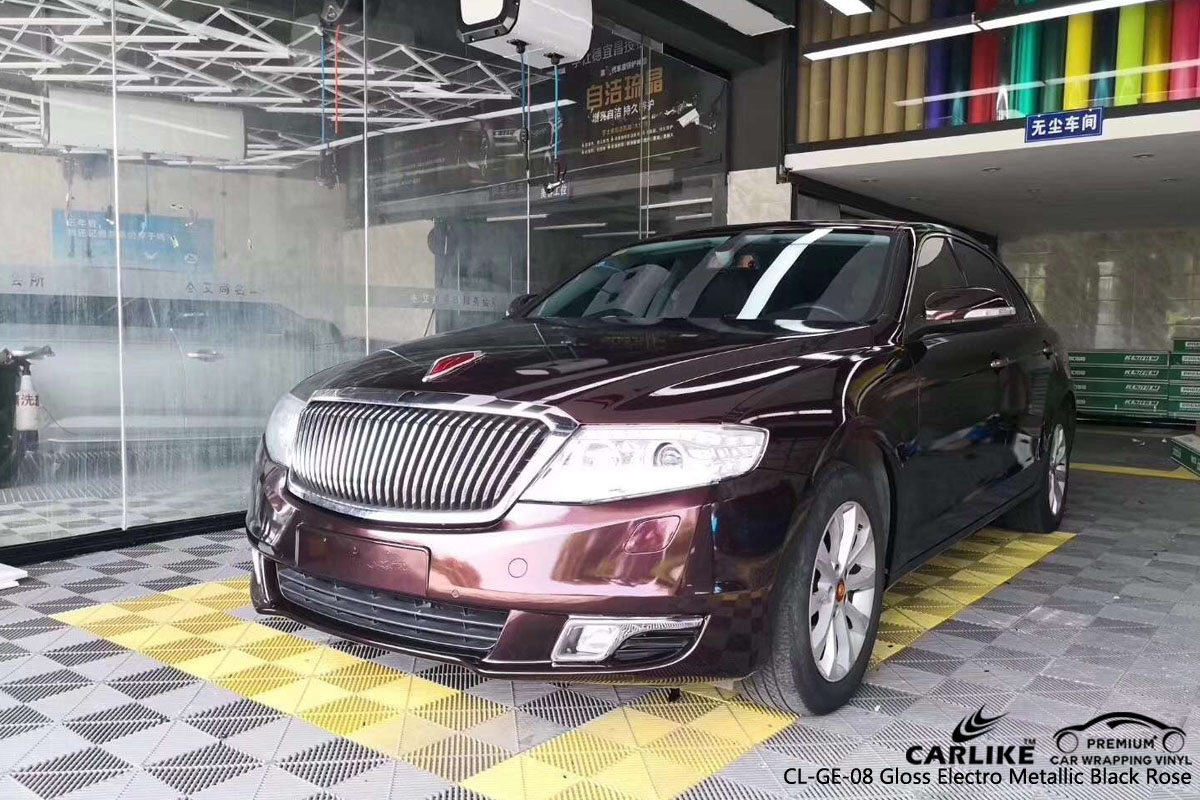 CARLIKE CL-GE-08 electro metallic black rose car wrapping vinyl