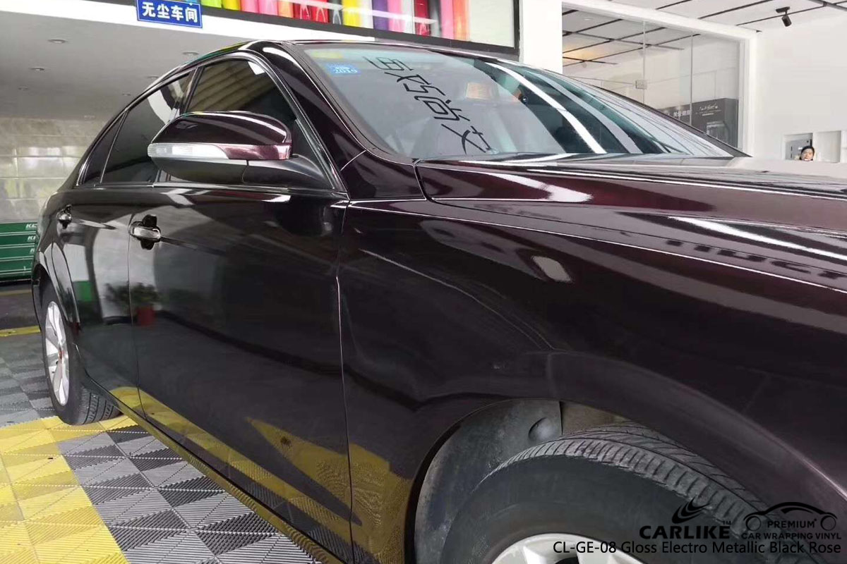 CARLIKE CL-GE-08 electro metallic black rose car wrapping vinyl