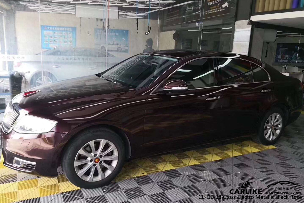 CARLIKE CL-GE-08 electro metallic black rose car wrapping vinyl