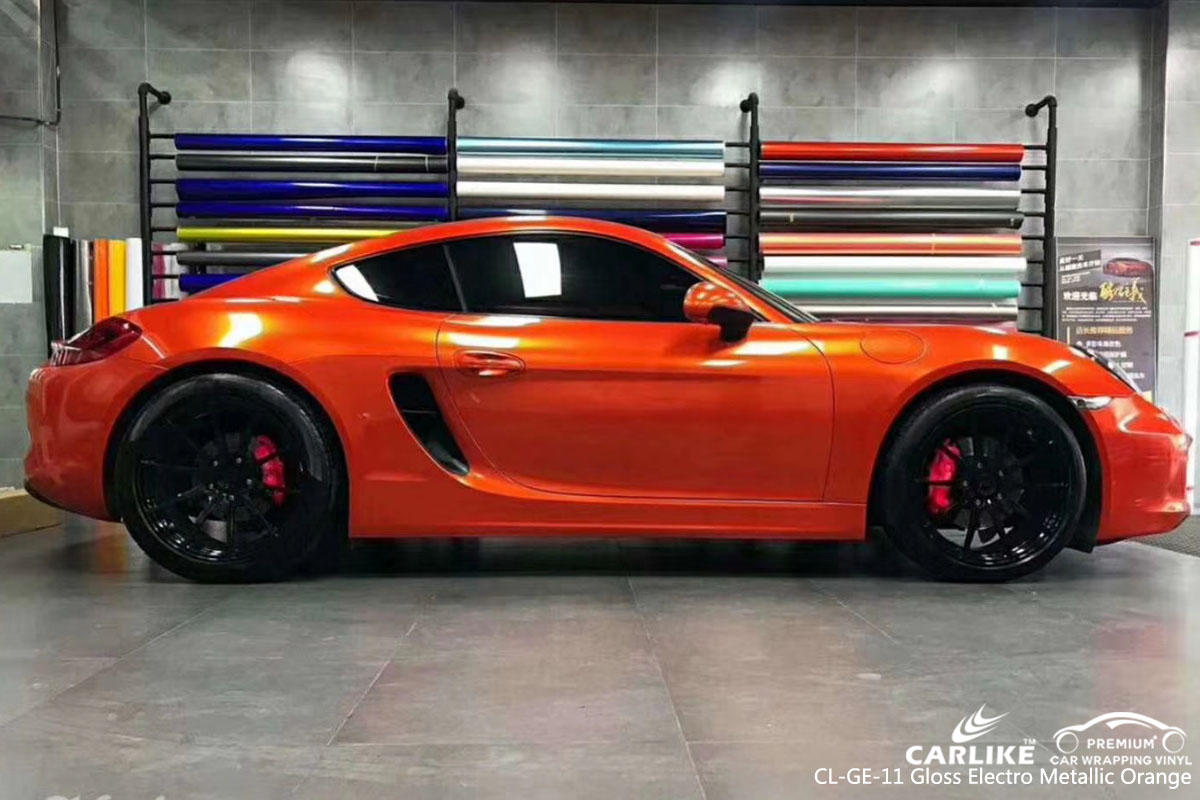 CARLIKE CL-GE-11 gloss electro metallic orange vinyl for PORSCHE