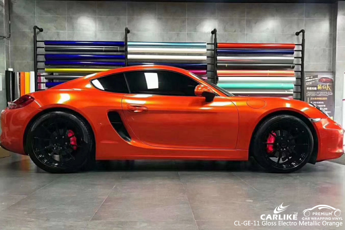 CARLIKE CL-GE-11 gloss electro metallic orange vinyl for PORSCHE