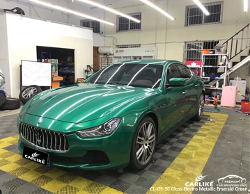 CL-GE-30 gloss electro metallic emerald green vinyl wrap auto for MASERATI