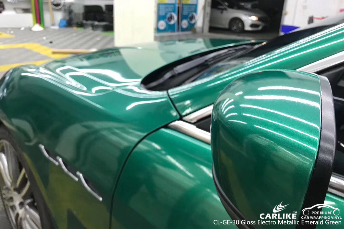 CARLIKE CL-GE-30 gloss electro metallic emerald green vinyl for MASERATI