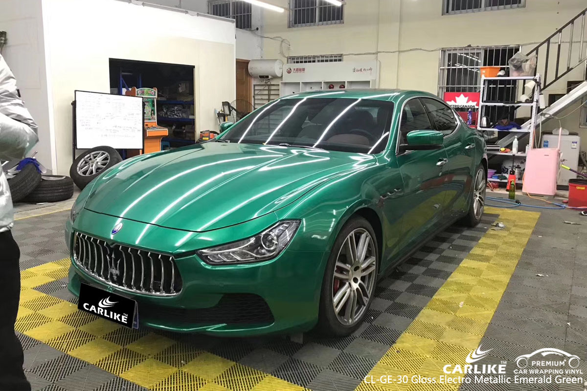 CARLIKE CL-GE-30 gloss electro metallic emerald green vinyl for MASERATI