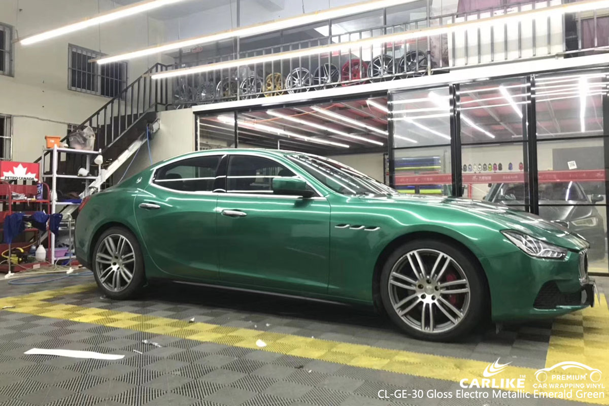 CARLIKE CL-GE-30 gloss electro metallic emerald green vinyl for MASERATI