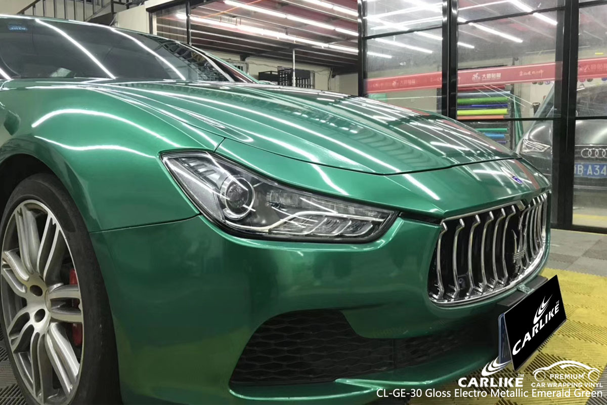 CARLIKE CL-GE-30 gloss electro metallic emerald green vinyl for MASERATI