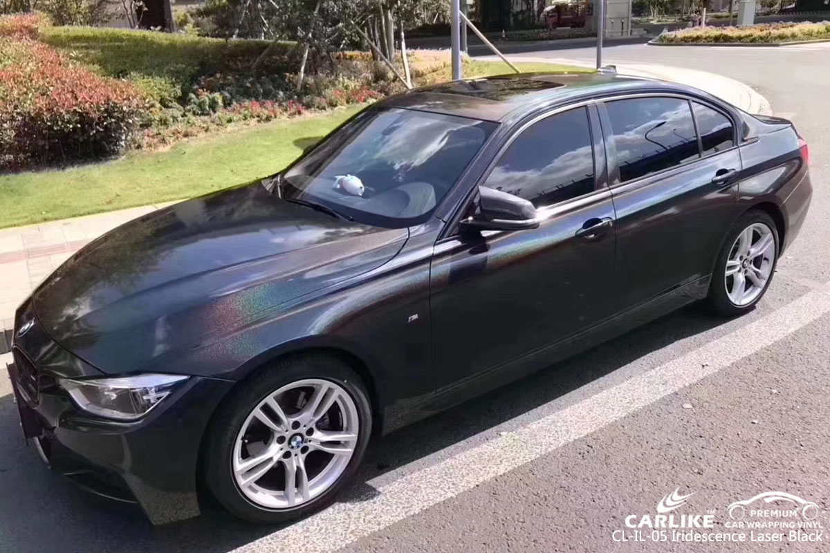 CARLIKE CL-IL-05 iridescence laser black vinyl for BMW